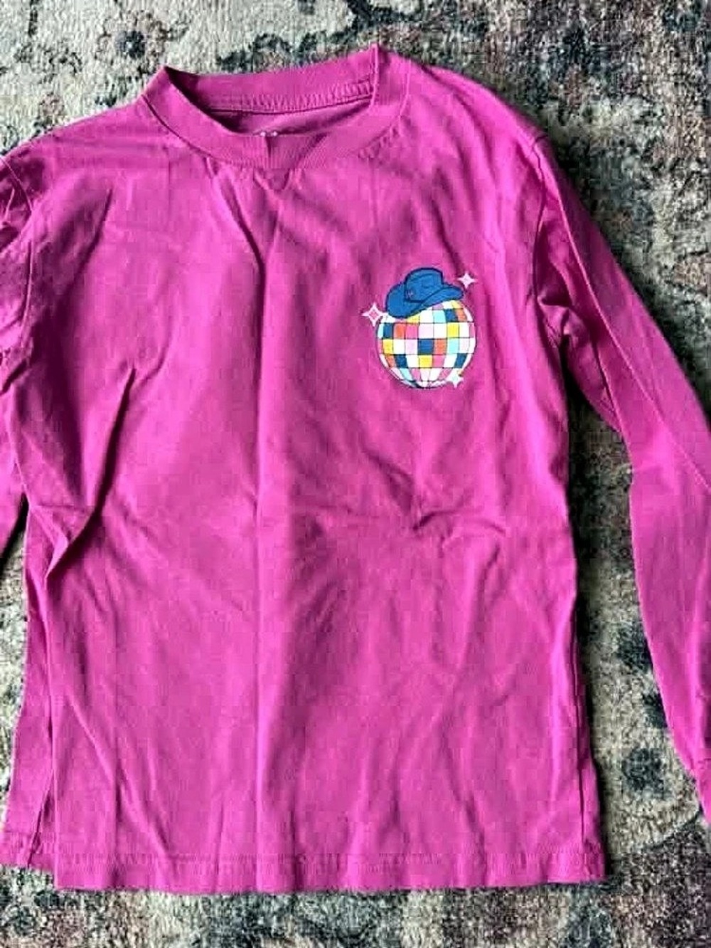 Girls In My Sparkle Era Long Sleeve Graphic Tee Pink
